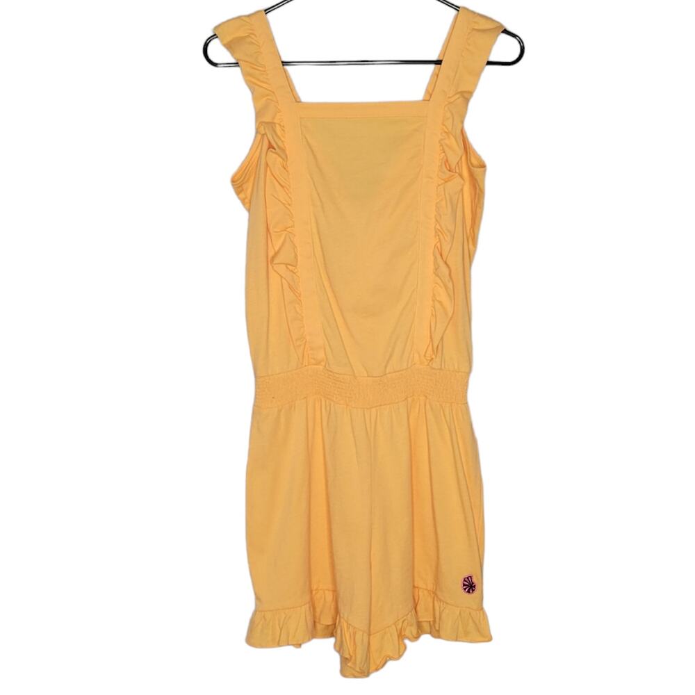 Scotch & Soda Orange Lucky Dreamer Ruffled Sleeveless Jersey Romper Girls 16